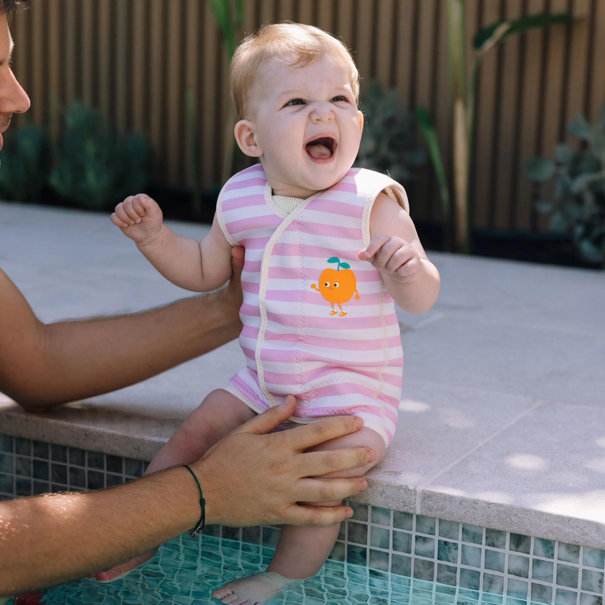 Baby Wetsuit - Poppy the Peach Pink Stripe - Image 2