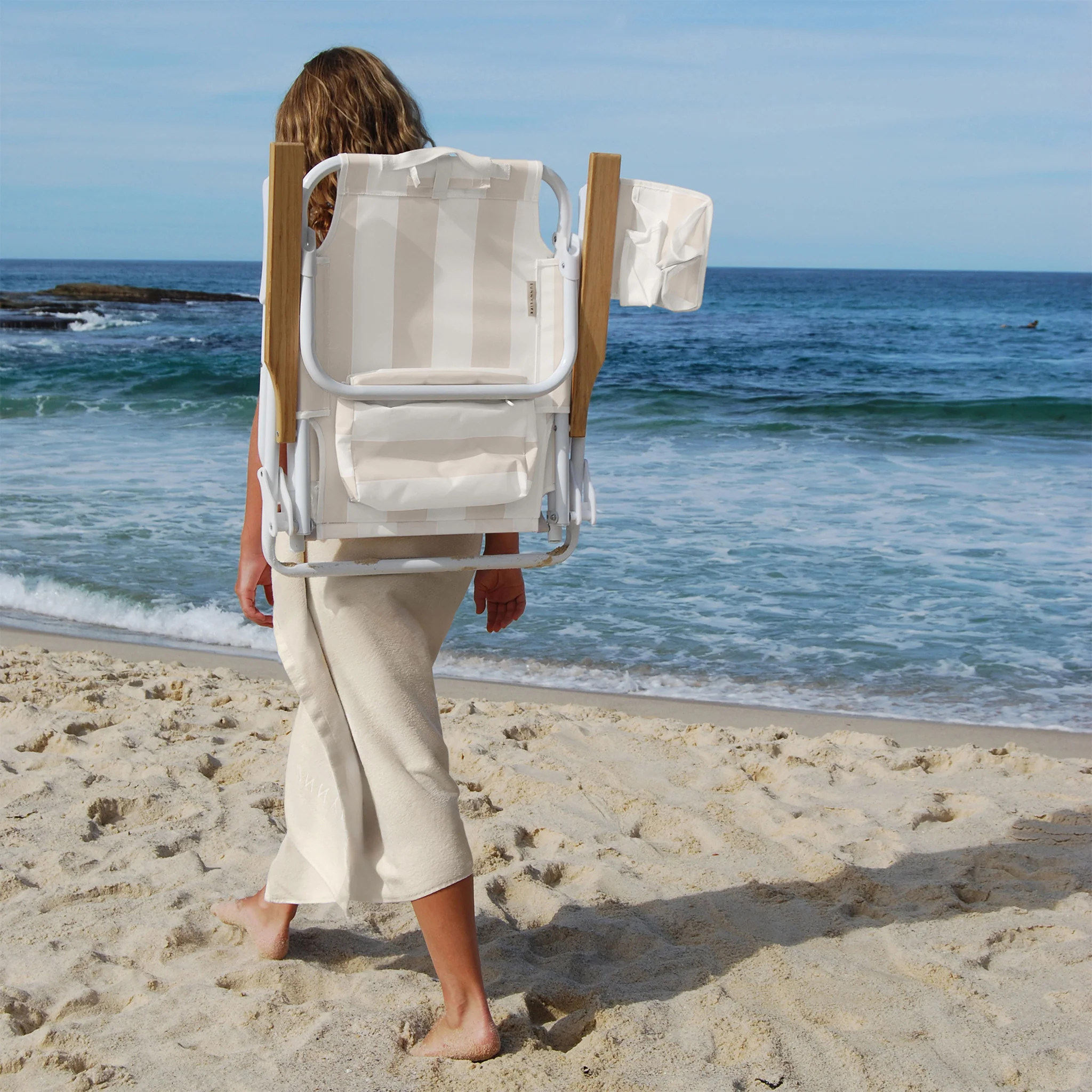 Deluxe Beach Chair - Oyster Stripe - Image 2