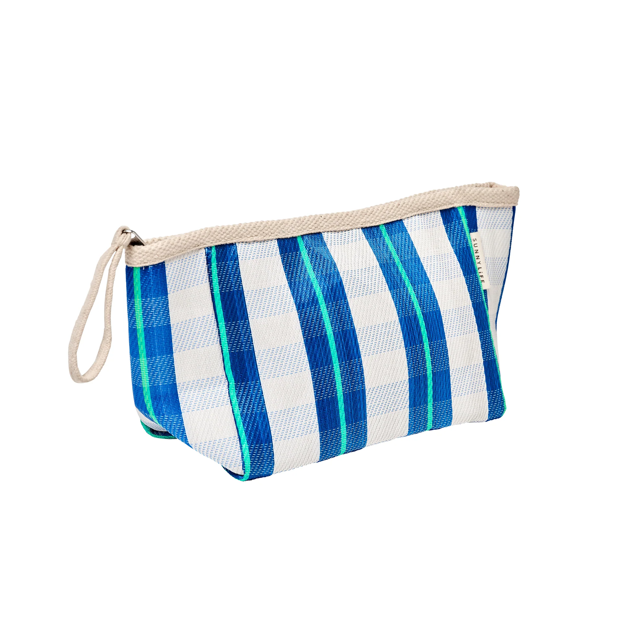 Recycled Nylon Beach Pouch - La Mer Blue Neon - Image 4
