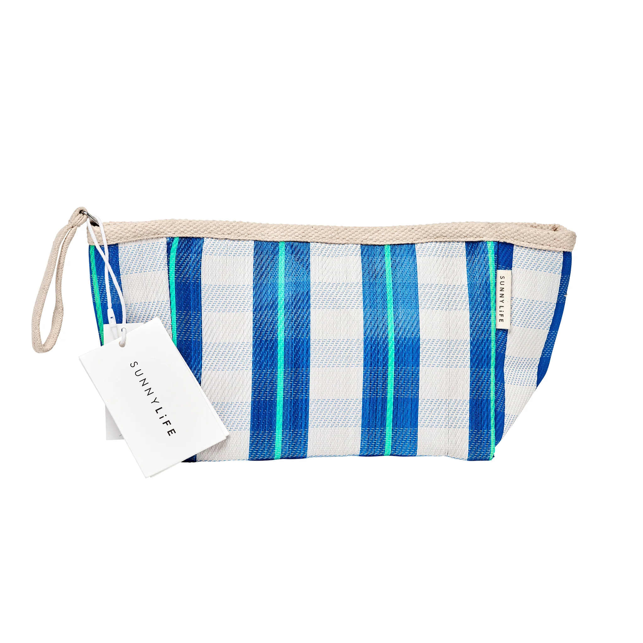 Recycled Nylon Beach Pouch - La Mer Blue Neon - Image 7