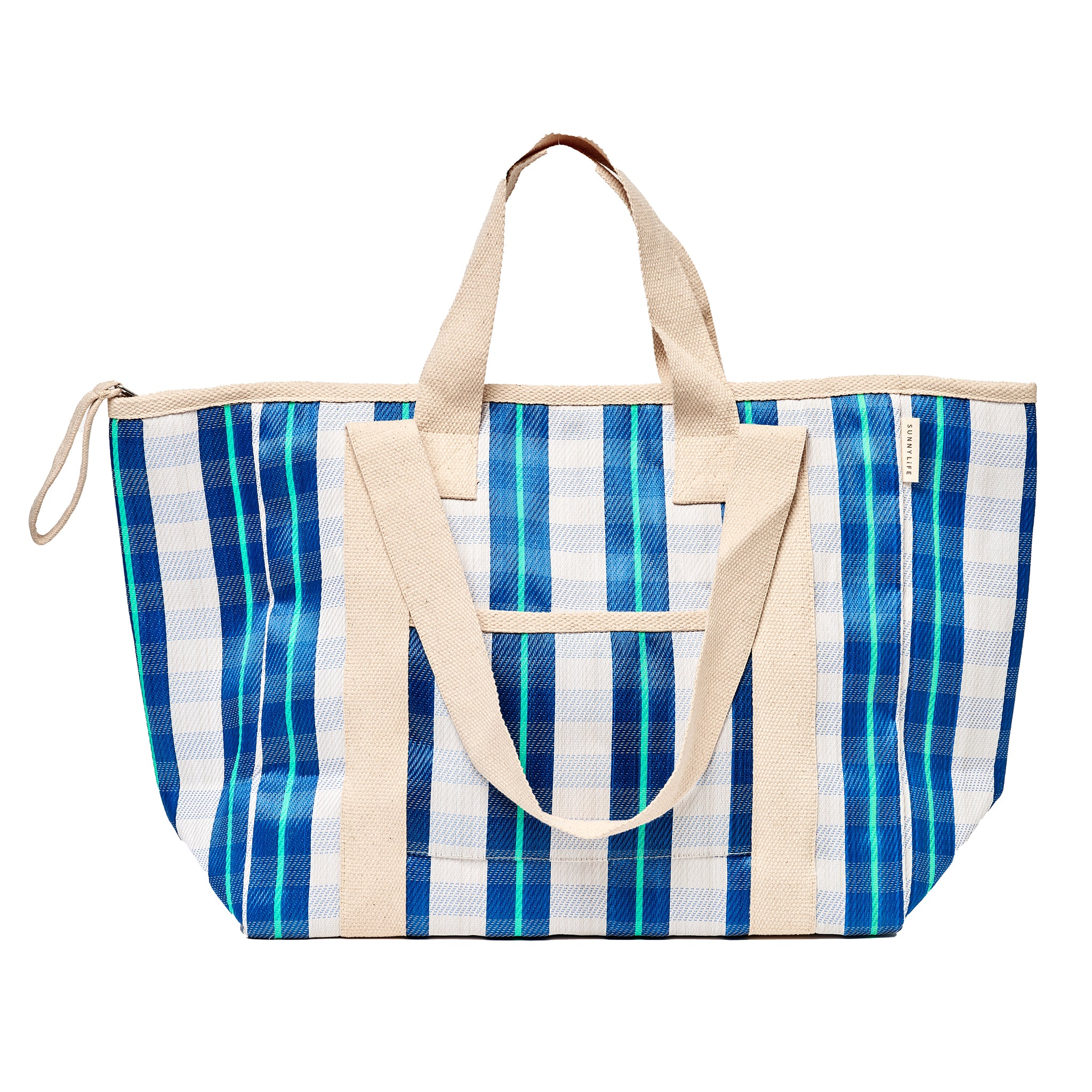 Recycled Nylon Cooler Tote - La Mer Blue Neon - Image 6