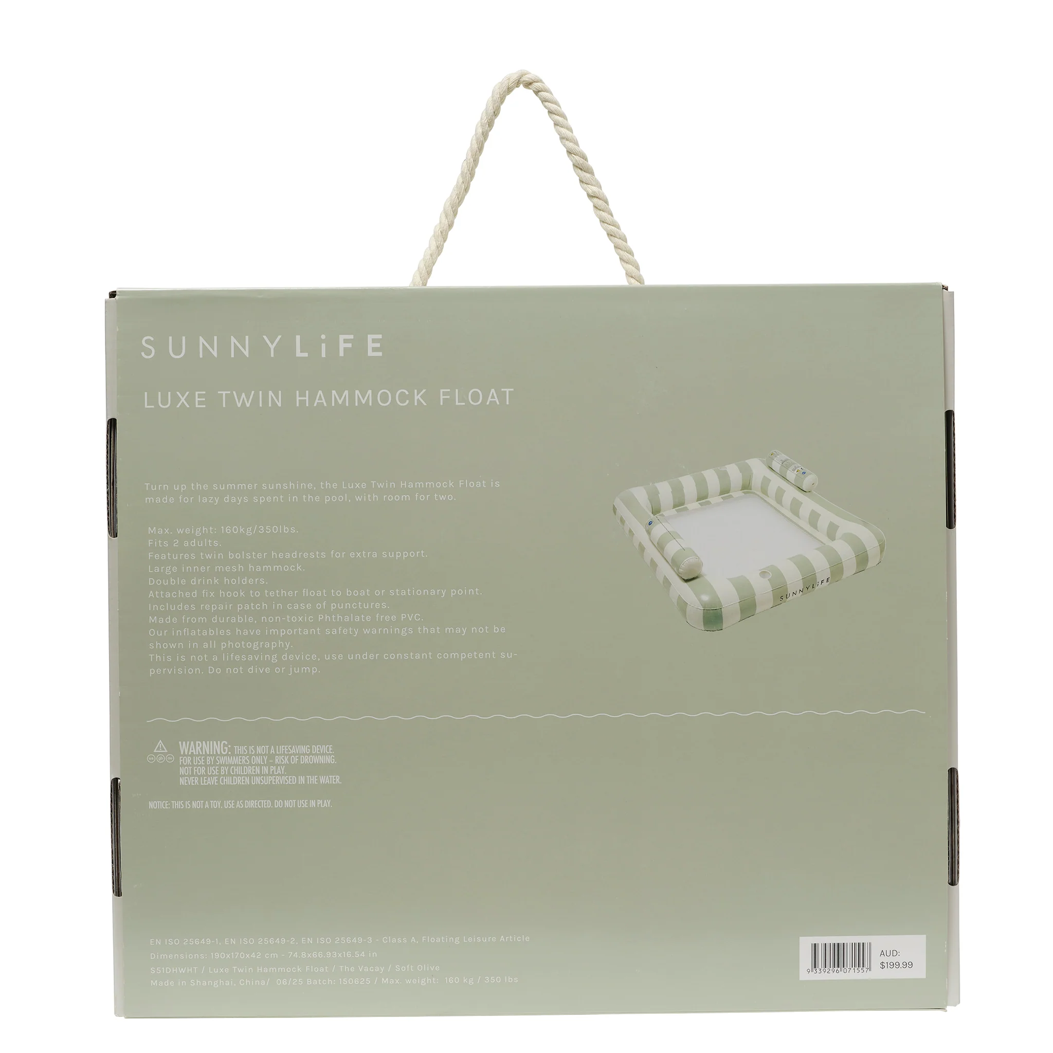 Deluxe Twin Hammock - The Vacay Soft Olive - Image 8