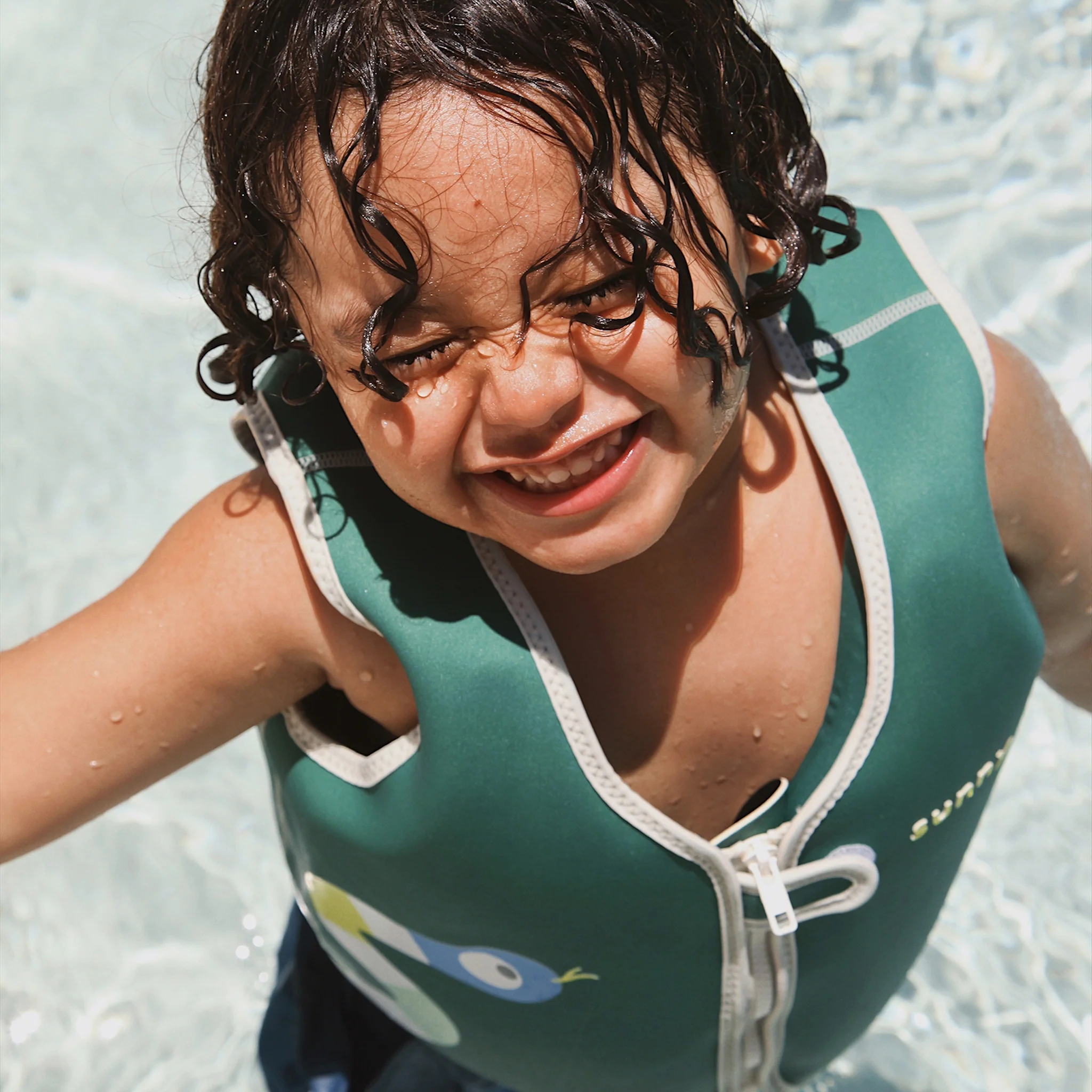 Kids Swim Vest 3-6 - Into the Jungle Green - Image 2