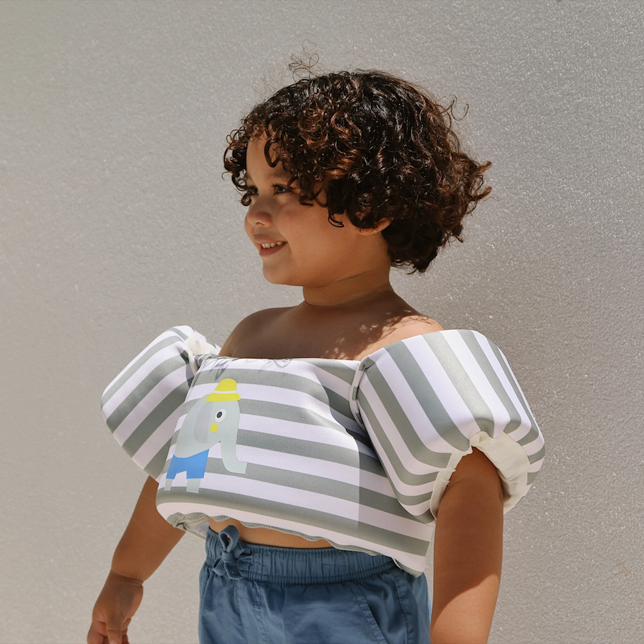 Floatie Jacket 3-6 - Eli the Elephant Green Stripe - Image 3