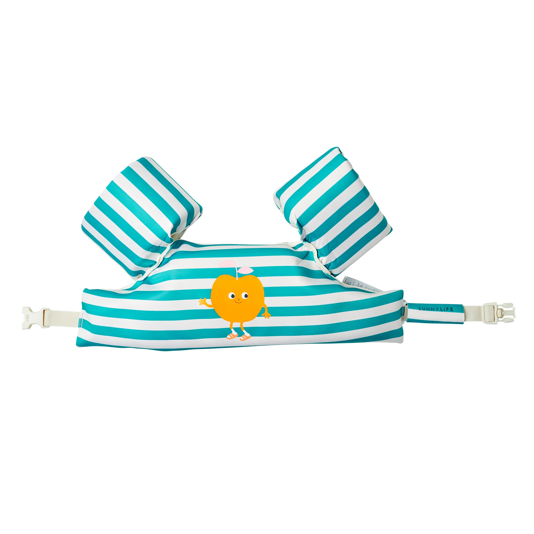 Floatie Jacket 3-6 - Poppy the Peach Green stripe - Image 3