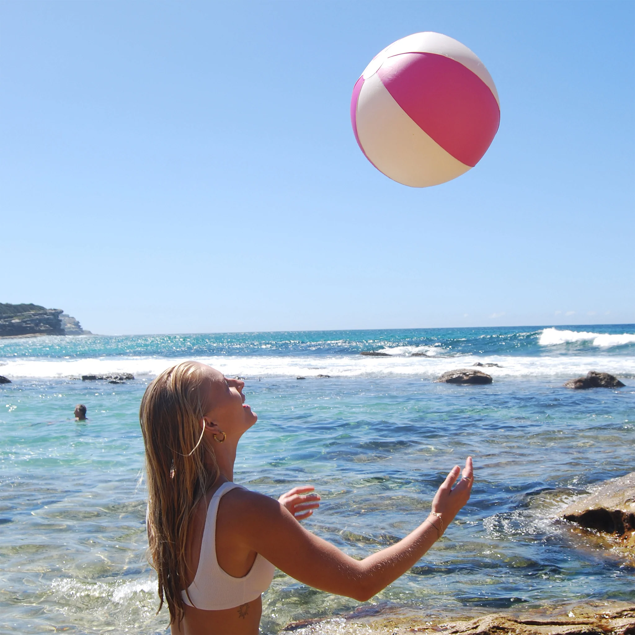 Inflatable Beach Ball - Pool Party Magenta - Image 3