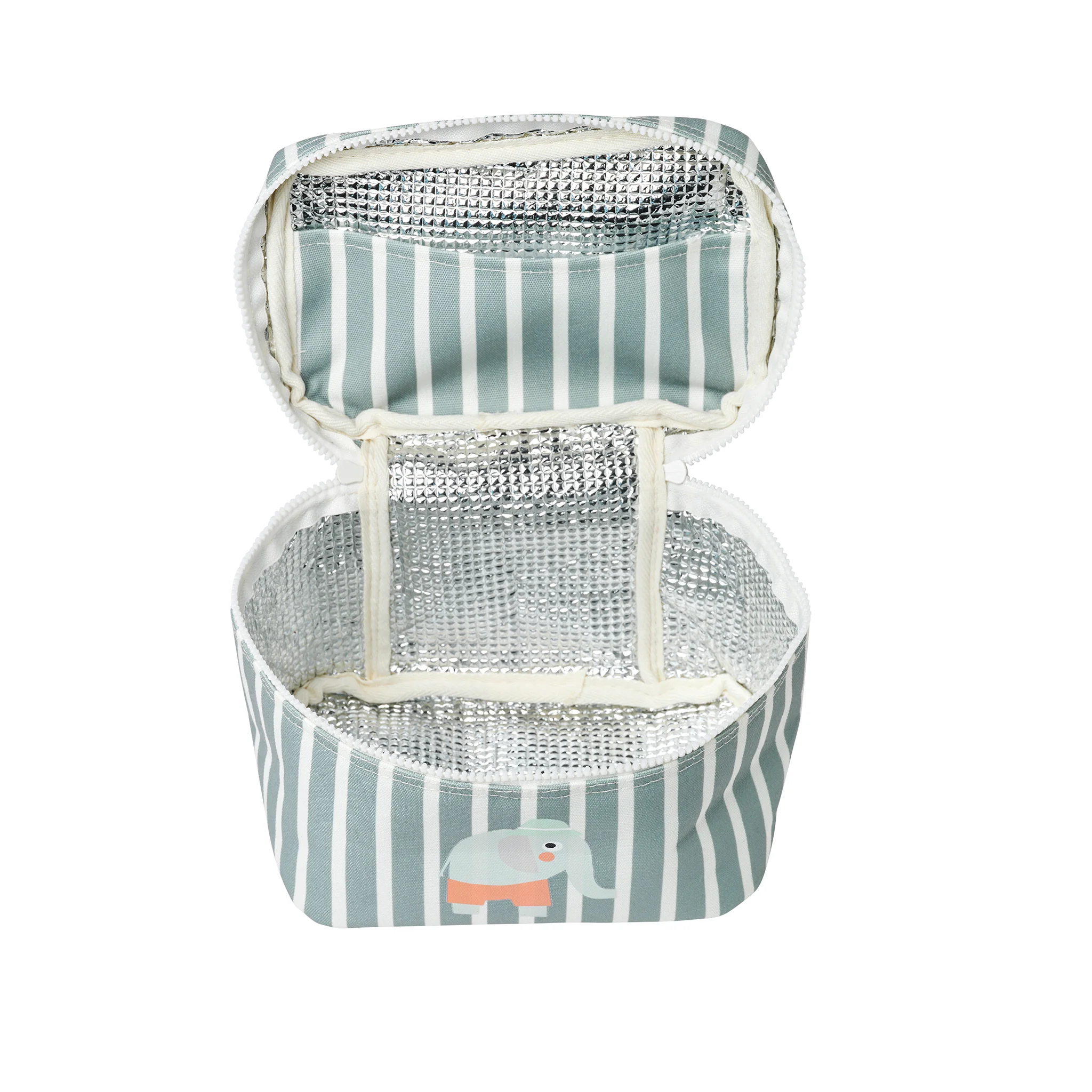 Kids Lunch Bag - Eli the Elephant Green Stripe - Image 5