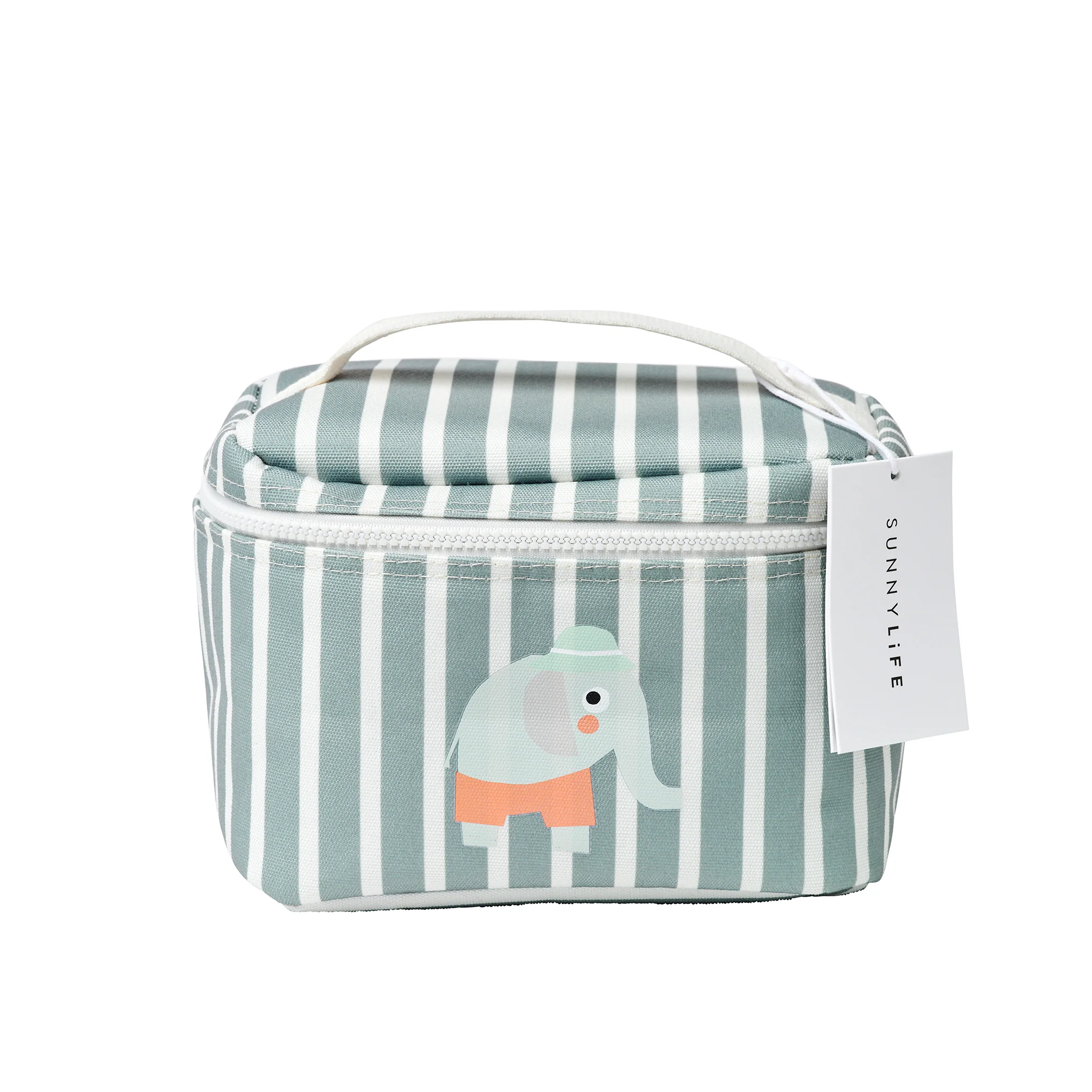 Kids Lunch Bag - Eli the Elephant Green Stripe - Image 8