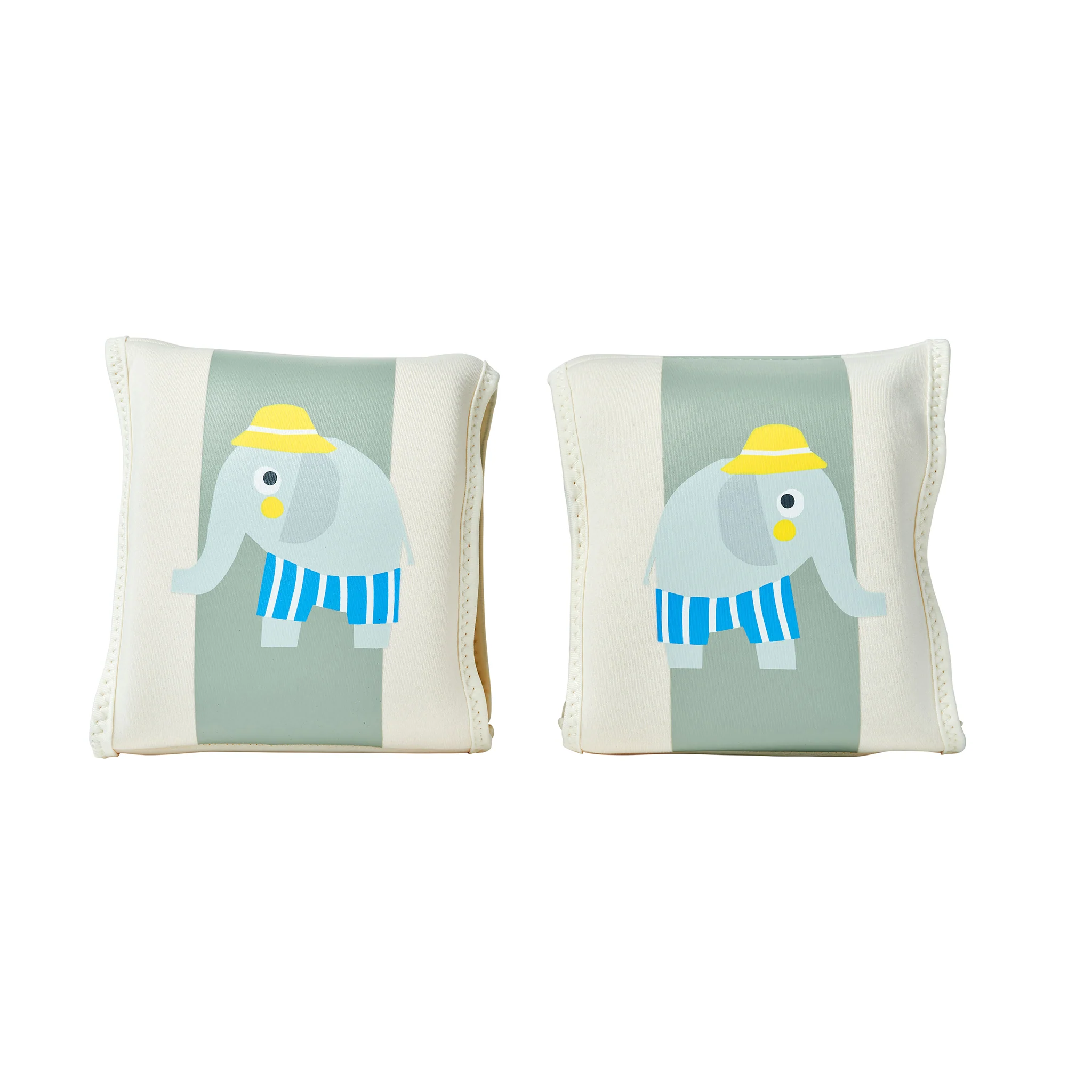 Kids Neoprene Arm Bands - Eli the Elephant Green Stripe - Image 6