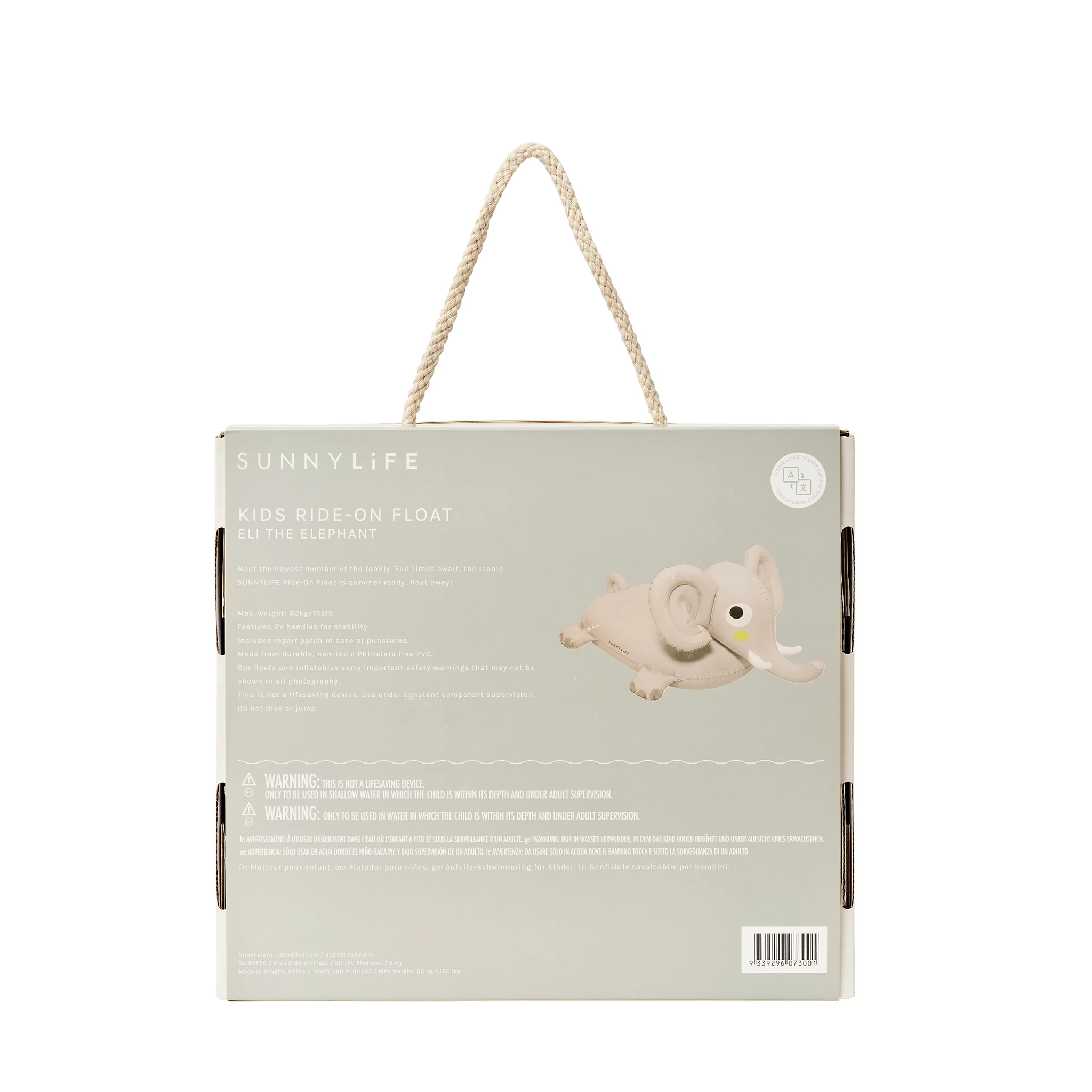 Kids Ride-On Float - Eli the Elephant Grey - Image 10