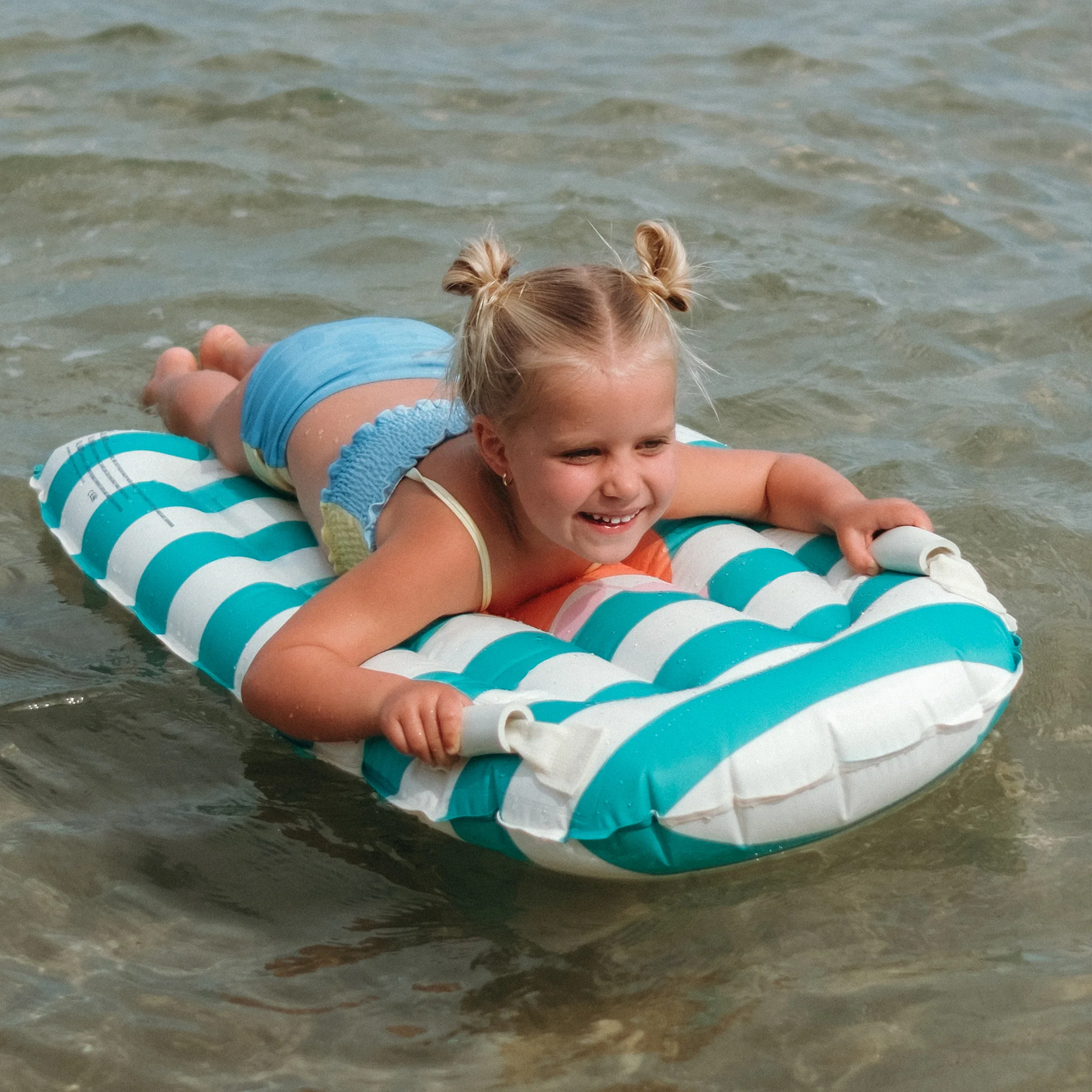 Kids Surf Mat - Poppy the Peach Green Stripe - Image 2