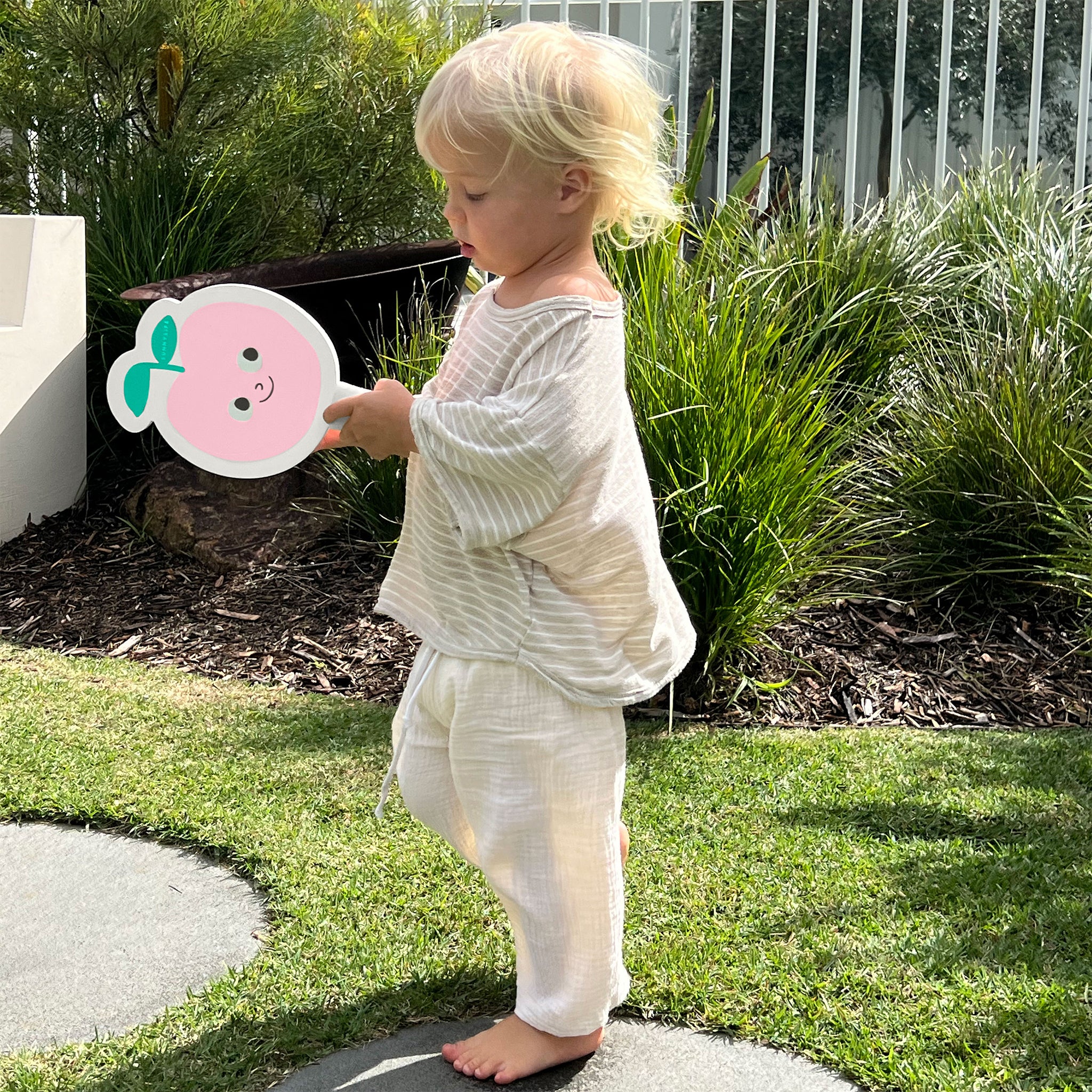 Kids Velcro Beach Bats - Poppy the Peach - Image 3