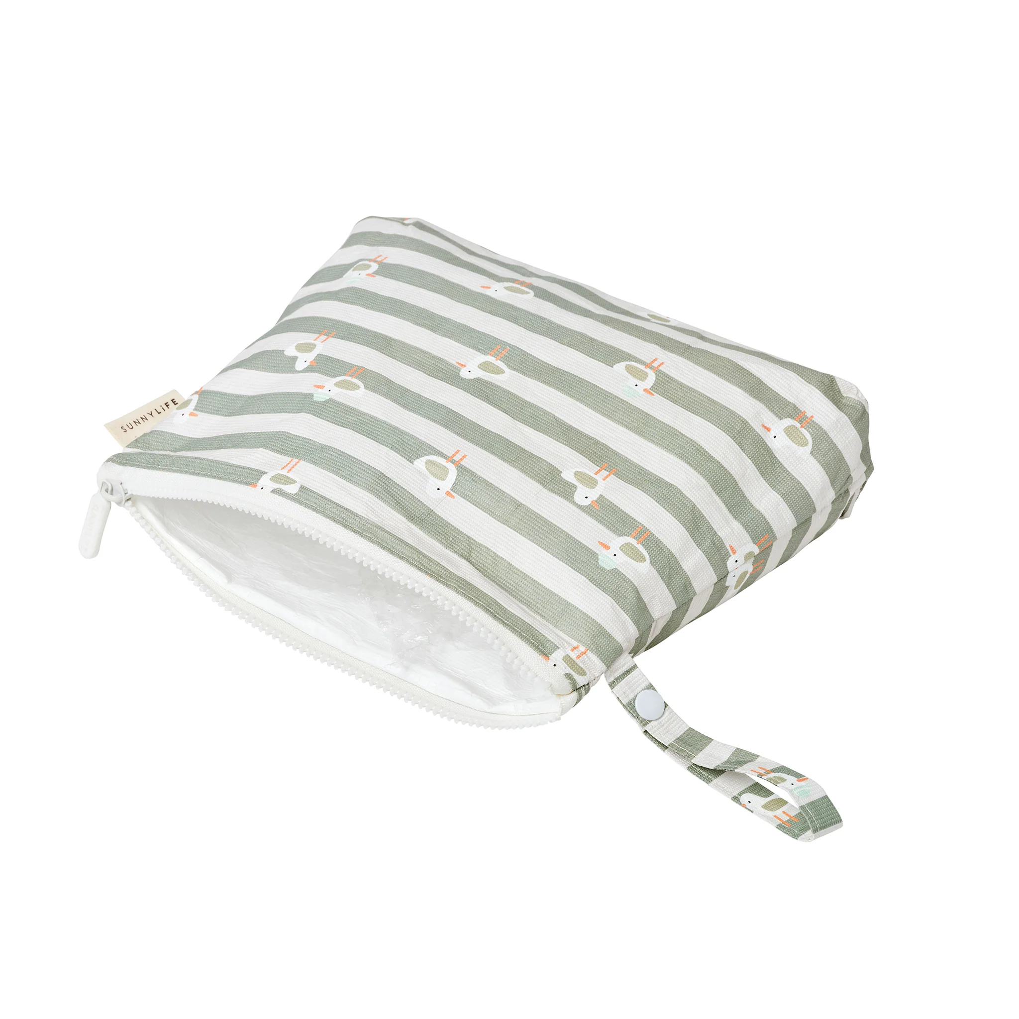 Kids Wet Bag - Sammy the Seagull Green Stripe - Image 6