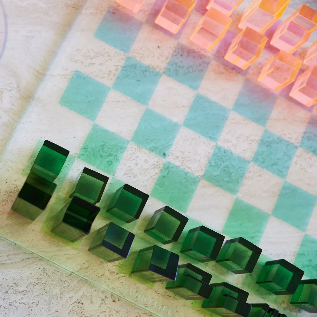 Lucite Chess & Checkers - Ombre - Image 3
