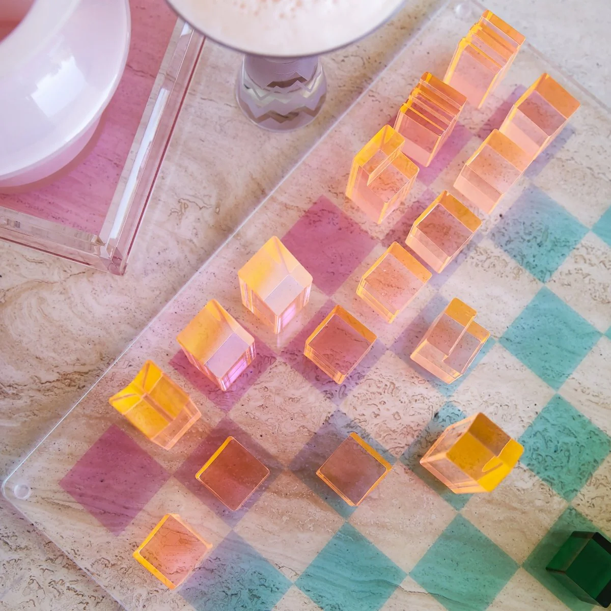 Lucite Chess & Checkers - Ombre - Image 6