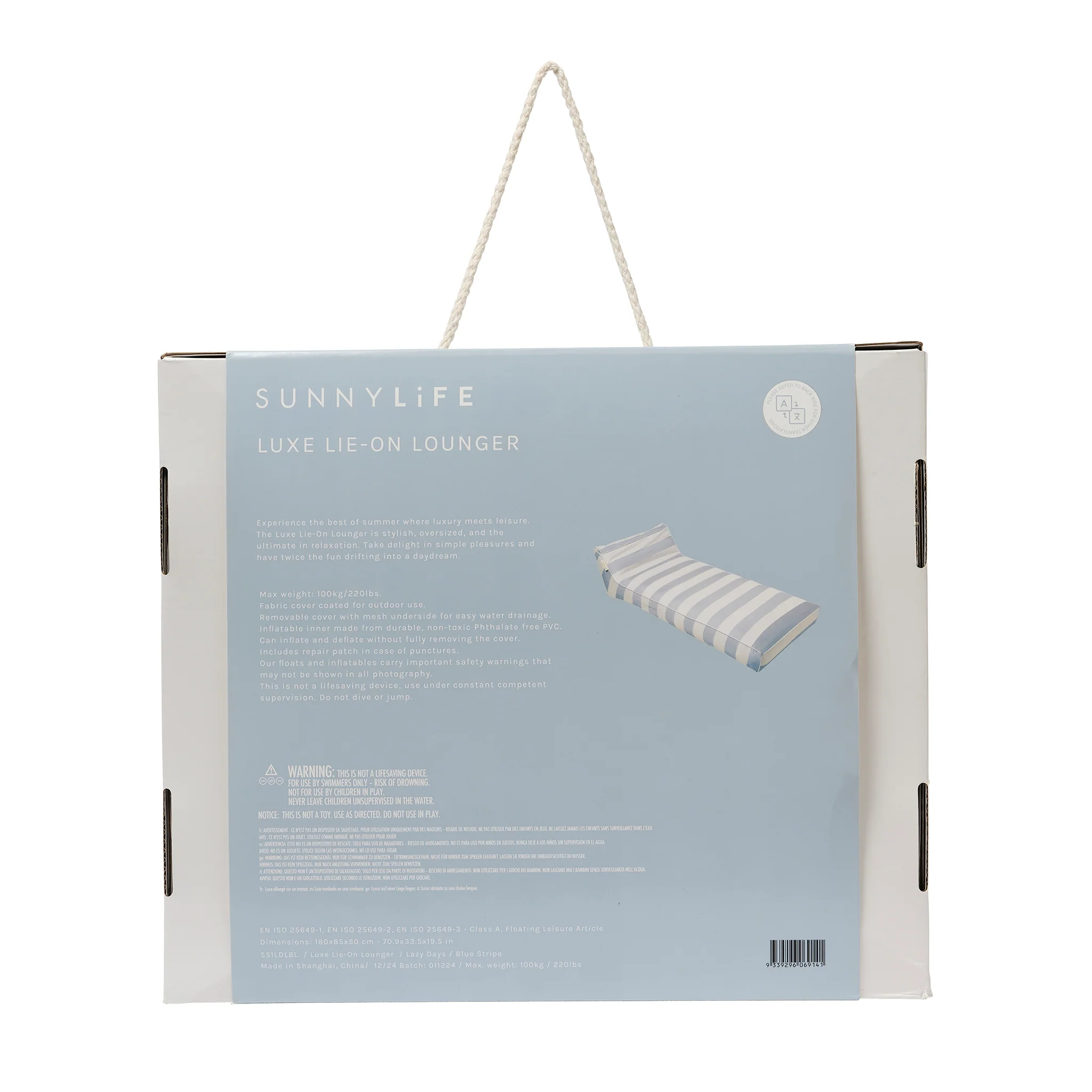 Luxe Lie-On Lounger - Lazy Days Blue Stripe - Image 8