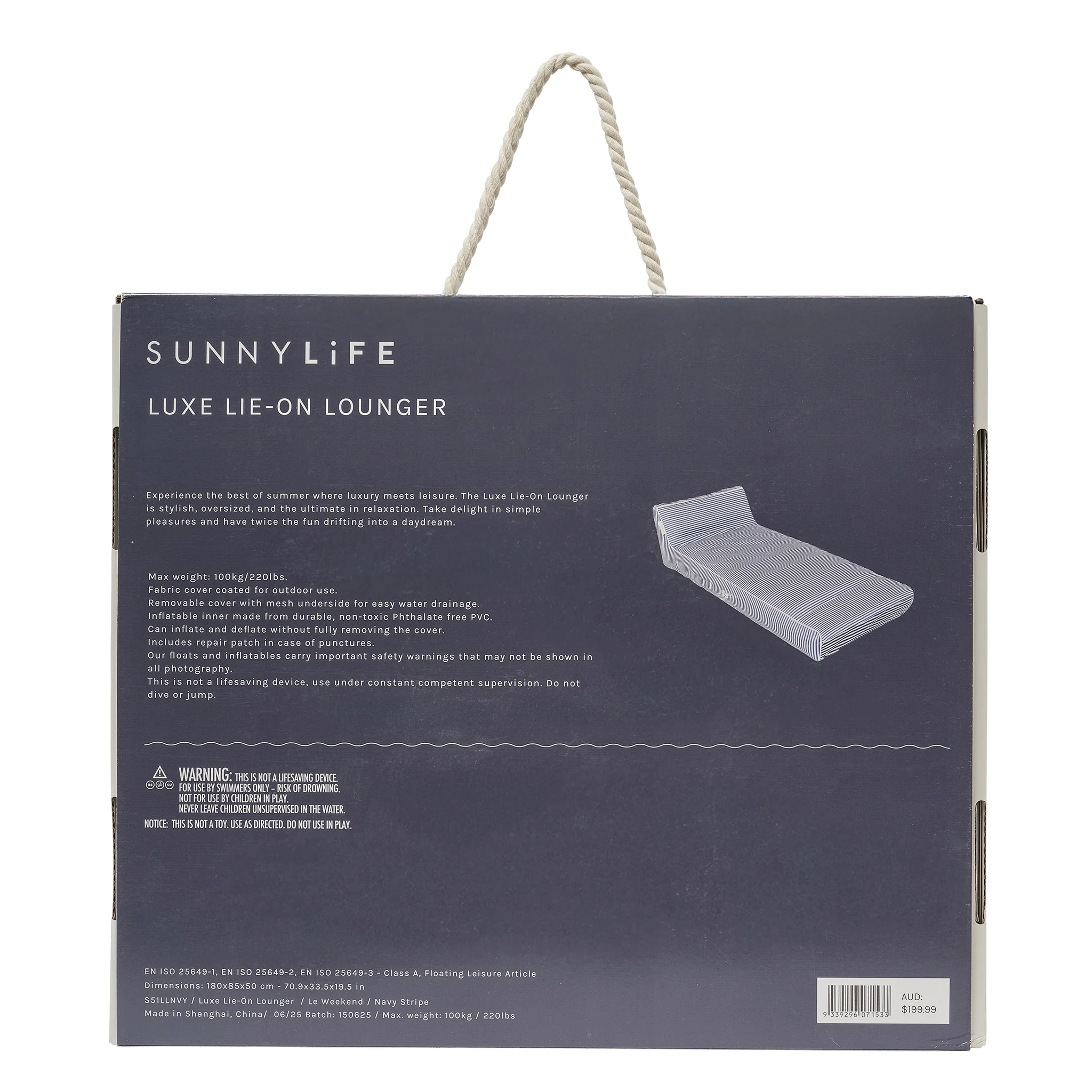 Luxe Lie-On Lounger - Le Weekend Navy - Image 10