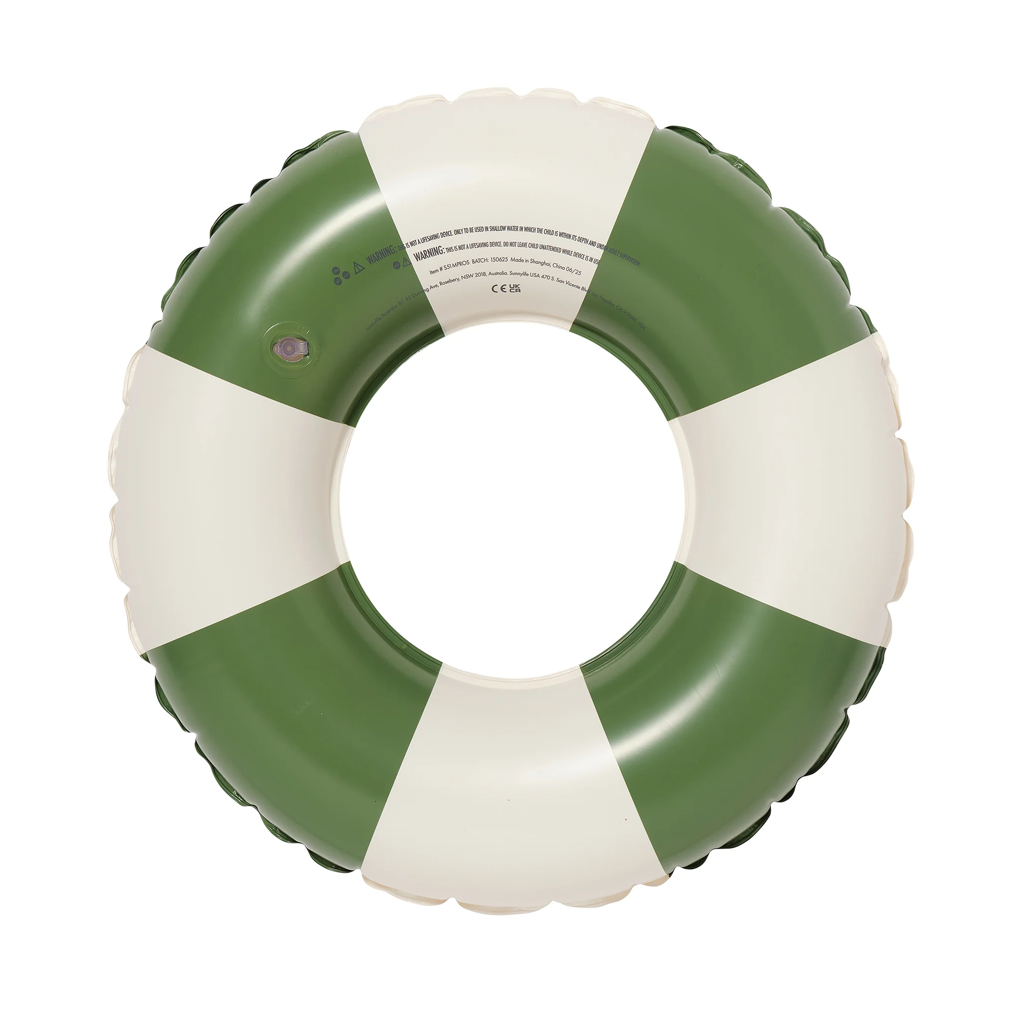 Mini Tube Pool Ring - Olive Stripe - Image 6