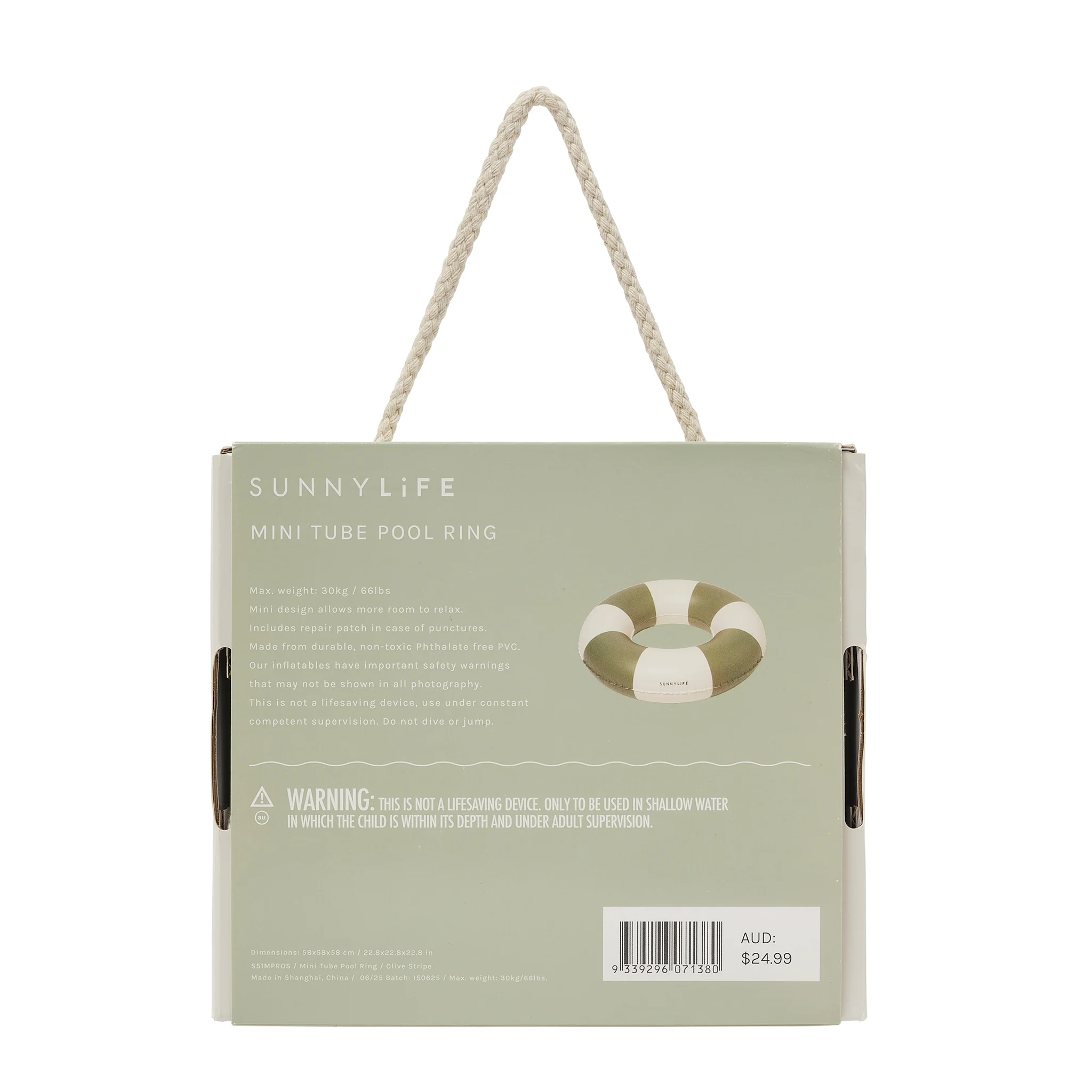 Mini Tube Pool Ring - Olive Stripe - Image 8