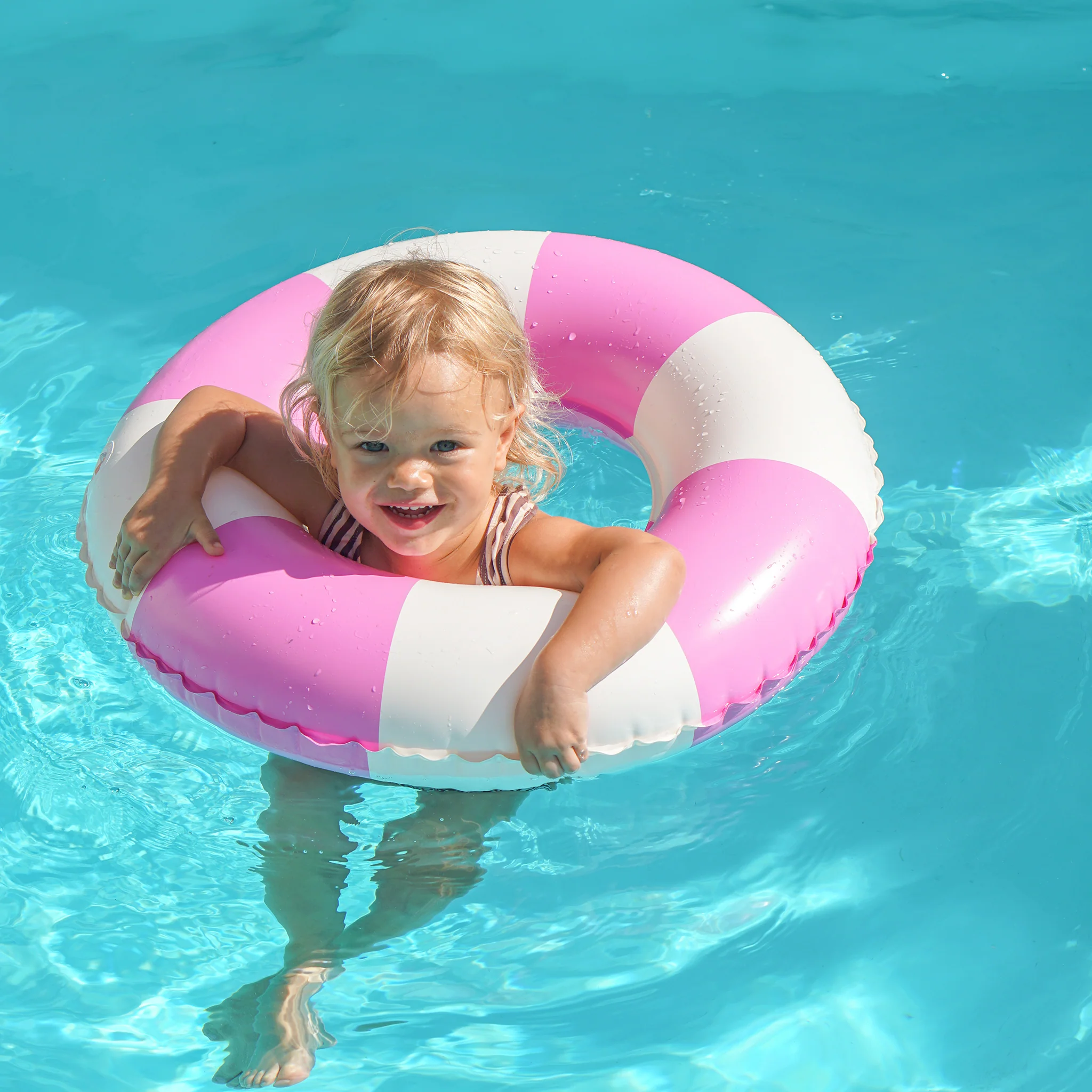 Mini Tube Pool Ring - Pool Party Magenta Stripe - Image 2