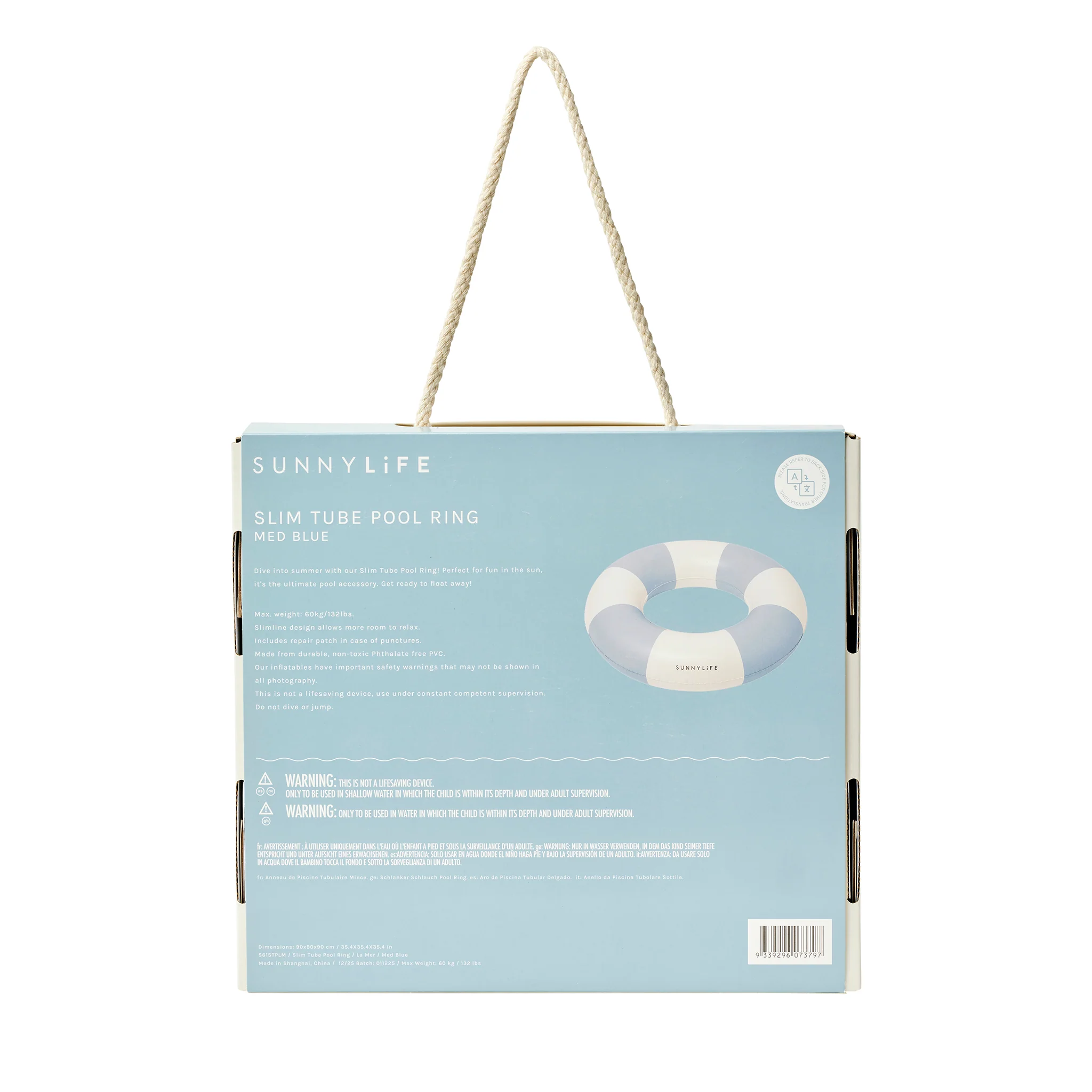 Slim Tube Pool Ring - La Mer Med Blue - Image 9
